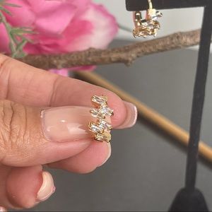 Gold Filled Clear zirconia Embellished Mini hoop